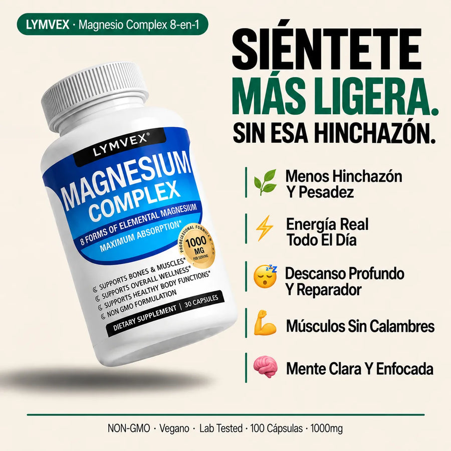 Lymvex Magnesium™ | Menos Hinchazón, Más Energía Real · 90 Cápsulas 6